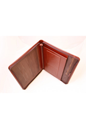 Папка кожаная тонкая на молнии