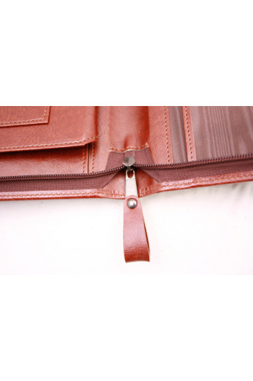 Папка тонкая на молнии c карманом