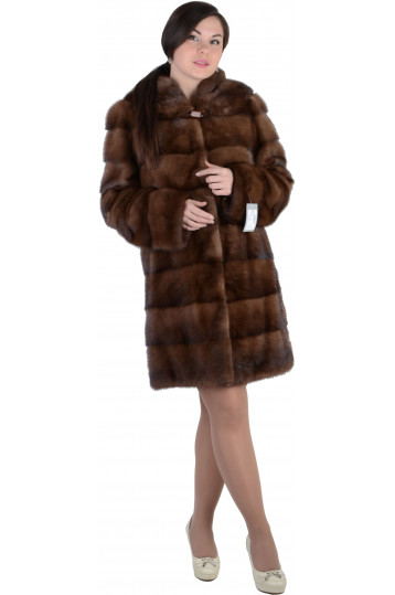 Норковая шуба цвета орех Demi Buff