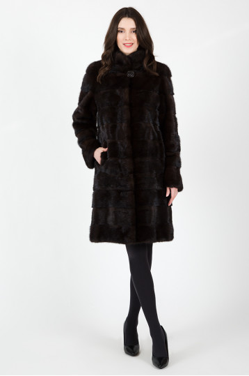 Норковая шуба из поперечки