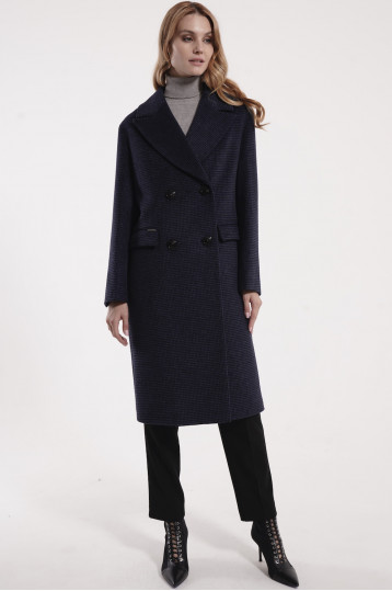 Демисезонное пальто цвета гусиная лапка Нави